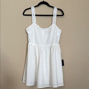 Lulus White Cotton Dress- Medium NWT